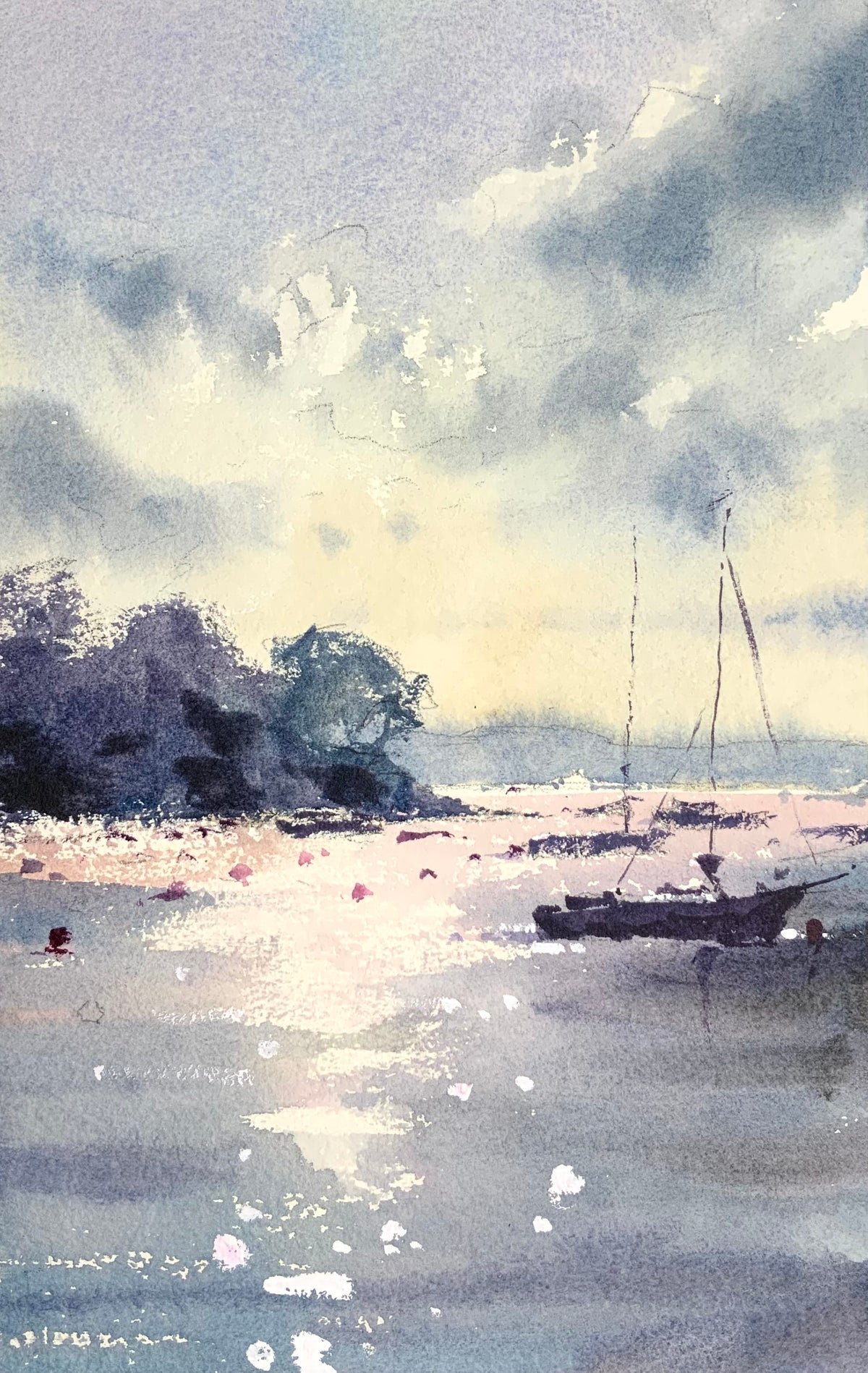 Seascape With Sailing Boat