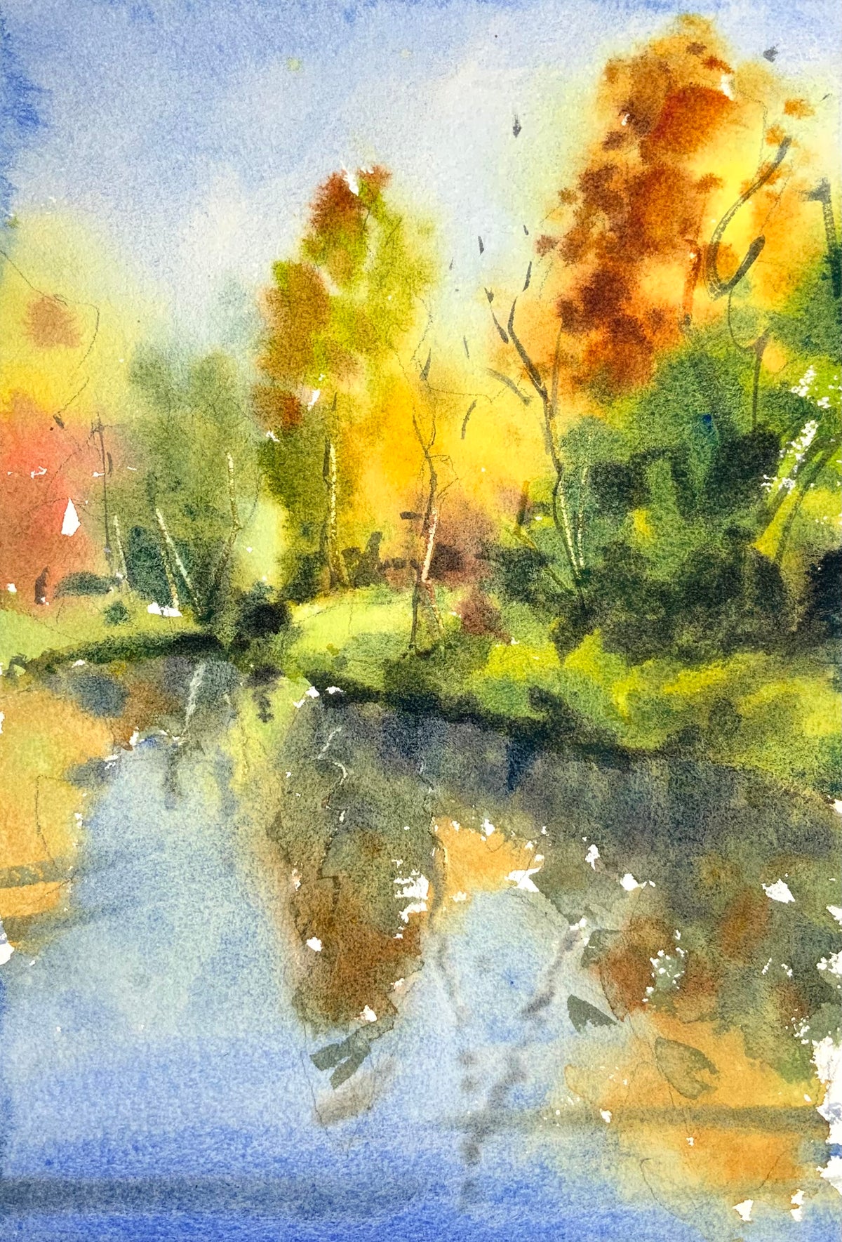 Autumn Trees By The River