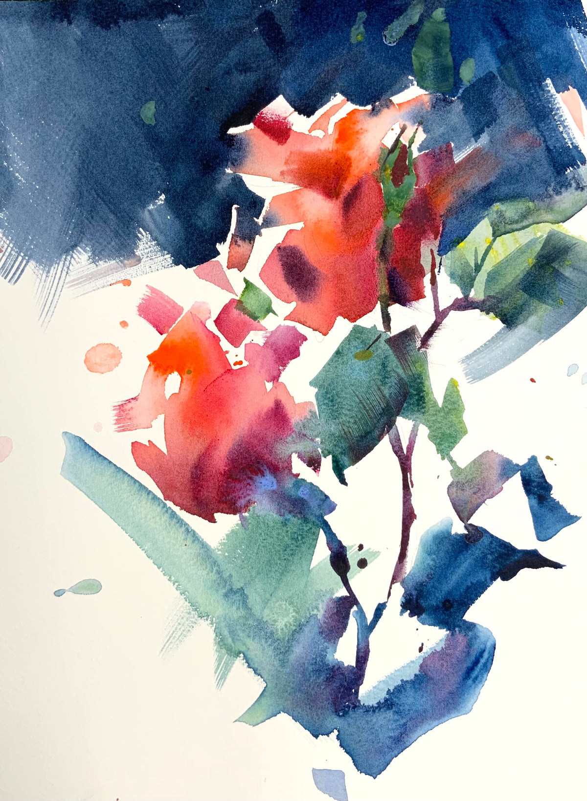 Abstract Red Flowers