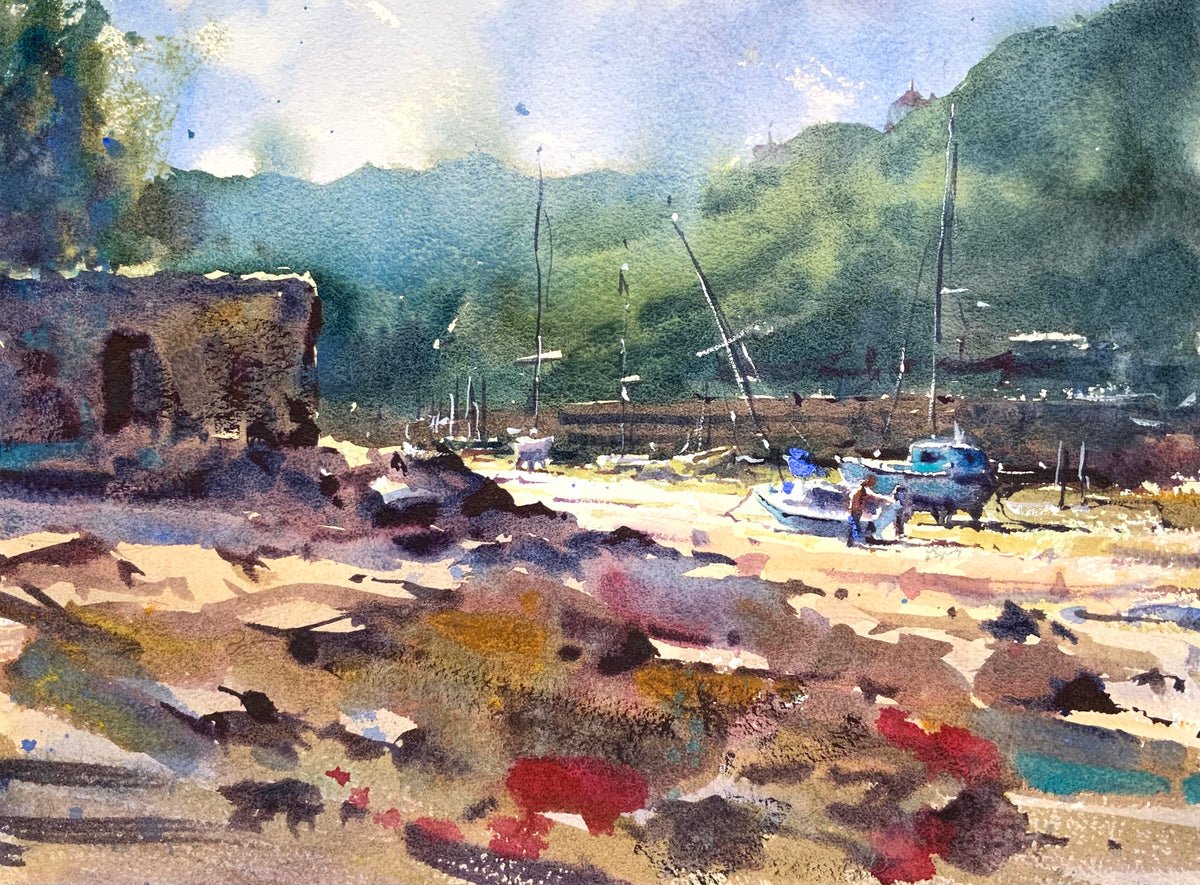 Boats Resting on Harbour Sands